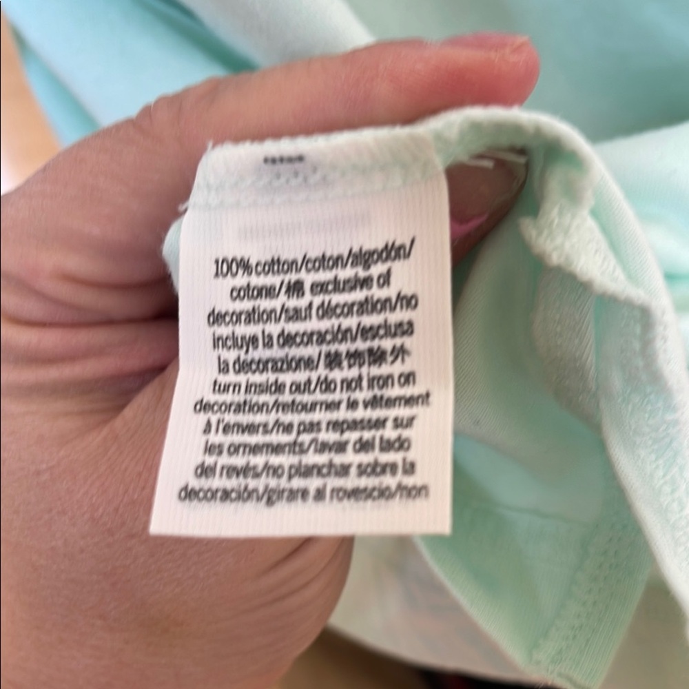 PINK Victoria's Secret light  Green Long Sleeve Tee - Picture 6 of 7